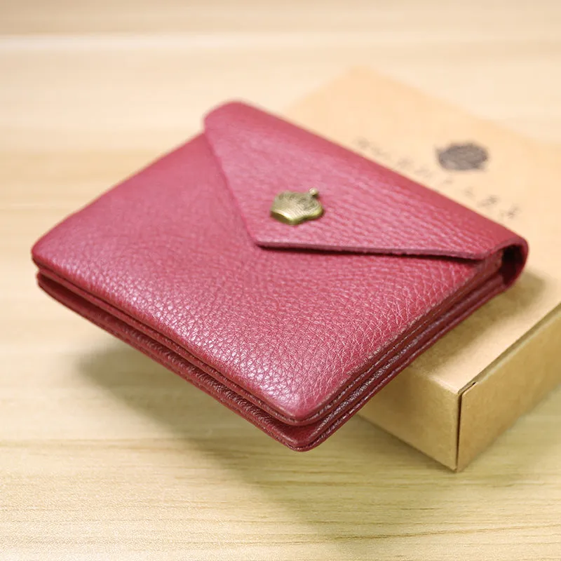 Cute Women Crown Gray Leather Mini Billfold Wallet Coin Wallets Slim Change Wallets For Women