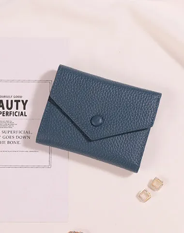 Cute Women Envelope Black Leather Small Wallet Billfold Envelope Small Wallet For Ladies