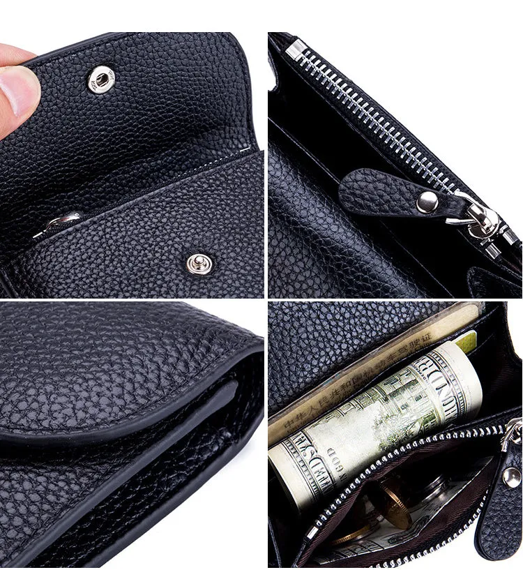 Cute Women Gray Leather Change Wallet Coin Wallet Small Billfold Wallet For Women