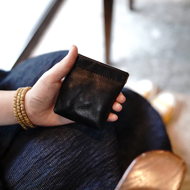 Cute Women Green Leather Change Wallet Slim Coin Wallets Headphone Case Cord Organizer For Women