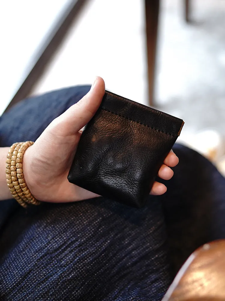 Cute Women Green Leather Change Wallet Slim Coin Wallets Headphone Case Cord Organizer For Women