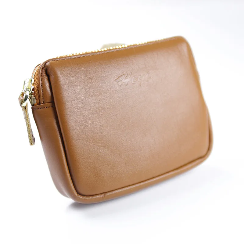 Cute Women Green Leather Mini Zip Billfold Wallet Coin Wallet Small Zip Change Wallets For Women