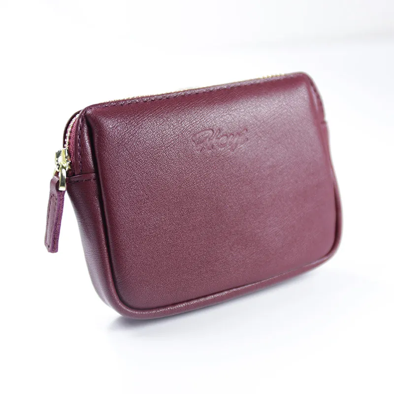 Cute Women Green Leather Mini Zip Billfold Wallet Coin Wallet Small Zip Change Wallets For Women