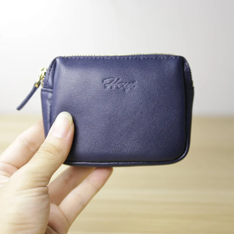 Cute Women Green Leather Mini Zip Billfold Wallet Coin Wallet Small Zip Change Wallets For Women