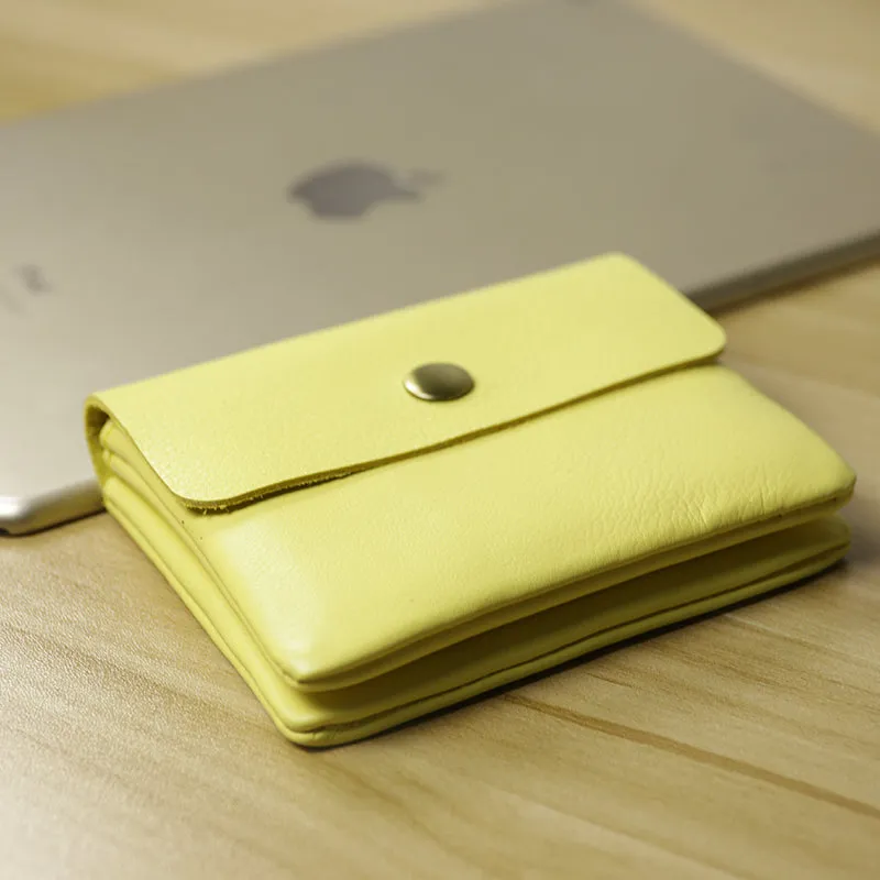 Cute Women Green Leather Mini Zip Coin Wallets Change Wallets Slim Billfold Wallet For Women