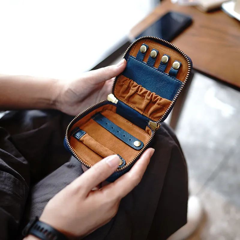 Cute Women Green Leather Small Jewelry Organizer Mini Jewelry Portable Jewelry Storage Box For Women