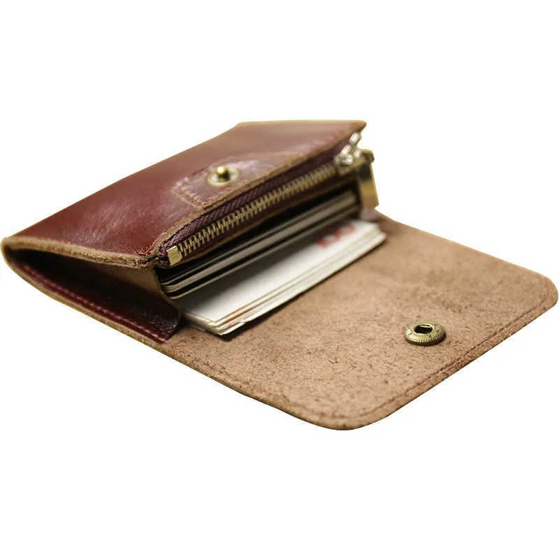Cute Women Leather Mini Zip Coin Wallet Black Change Wallets Slim Billfold Wallet For Women