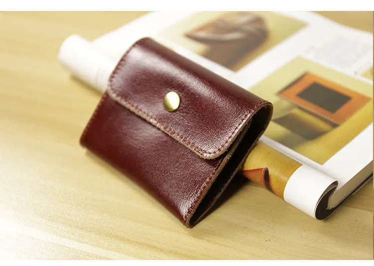Cute Women Leather Mini Zip Coin Wallet Black Change Wallets Slim Billfold Wallet For Women