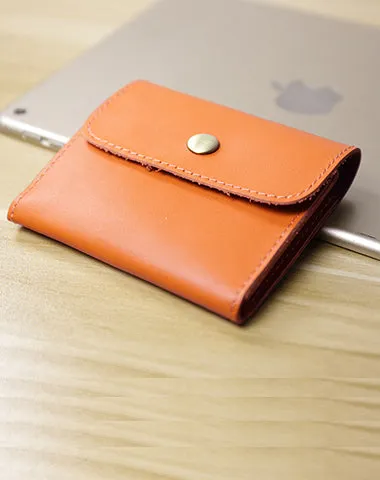 Cute Women Leather Mini Zip Coin Wallet Tan Change Wallets Slim Billfold Wallet For Women