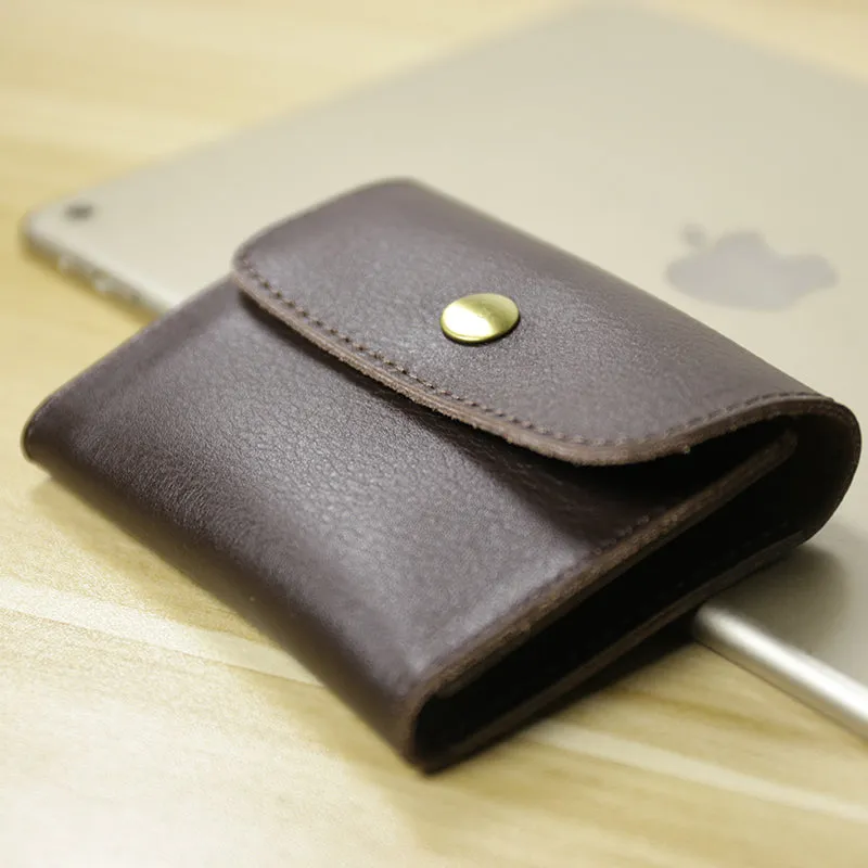 Cute Women Leather Mini Zip Coin Wallet Tan Change Wallets Slim Billfold Wallet For Women