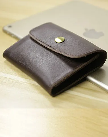 Cute Women Leather Mini Zip Coin Wallet Tan Change Wallets Slim Billfold Wallet For Women