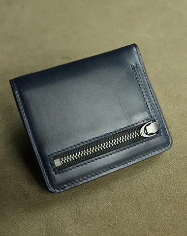 Cute Women Light Black Leather Small Bifold Wallet Billfold Wallet with Coin Pocket For Women