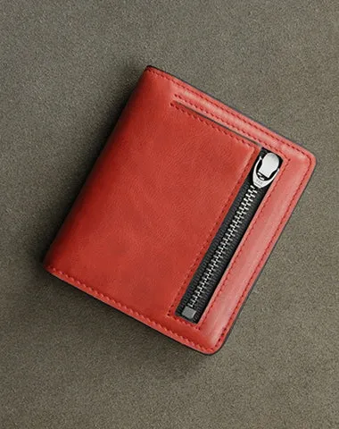 Cute Women Light Black Leather Small Bifold Wallet Billfold Wallet with Coin Pocket For Women