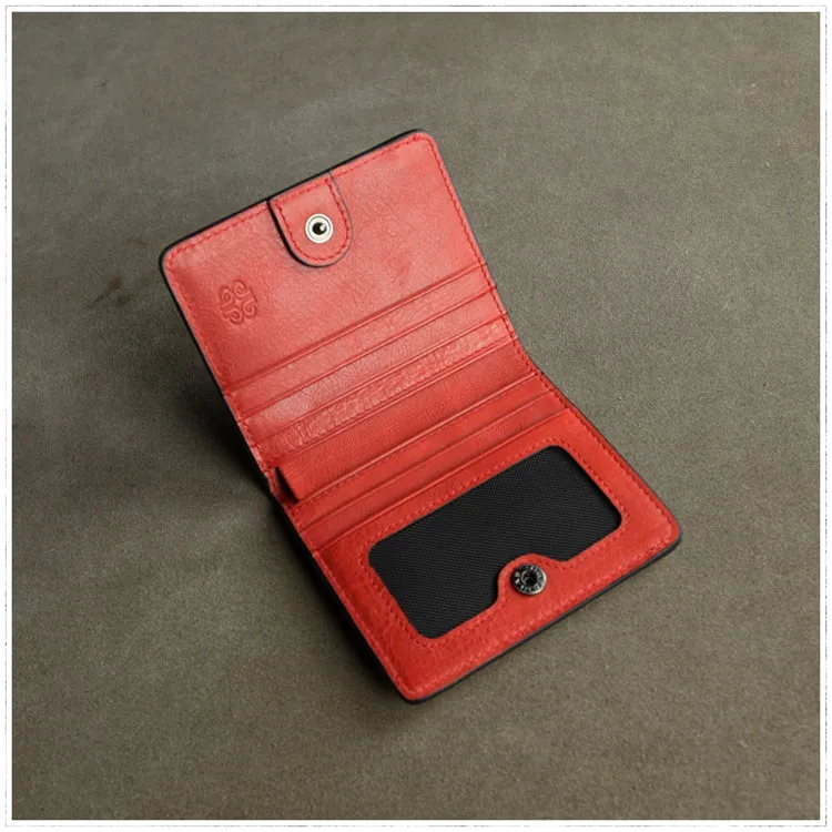 Cute Women Light Black Leather Small Bifold Wallet Billfold Wallet with Coin Pocket For Women