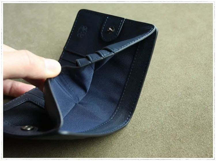 Cute Women Light Black Leather Small Bifold Wallet Billfold Wallet with Coin Pocket For Women