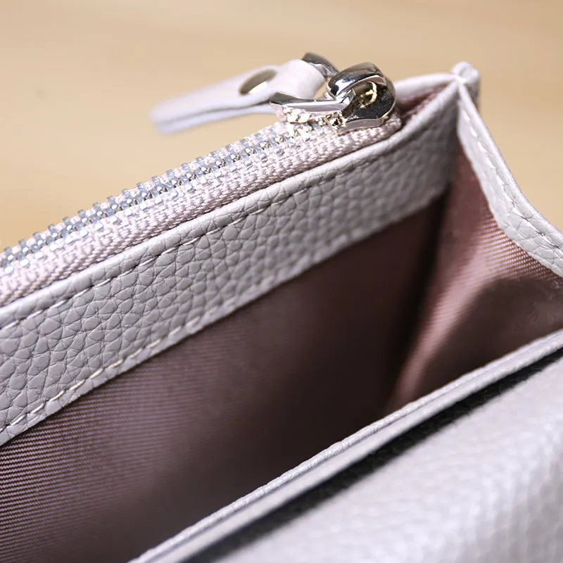 Cute Women Navy Leather Change Wallet Coin Wallet Small Billfold Wallet For Women