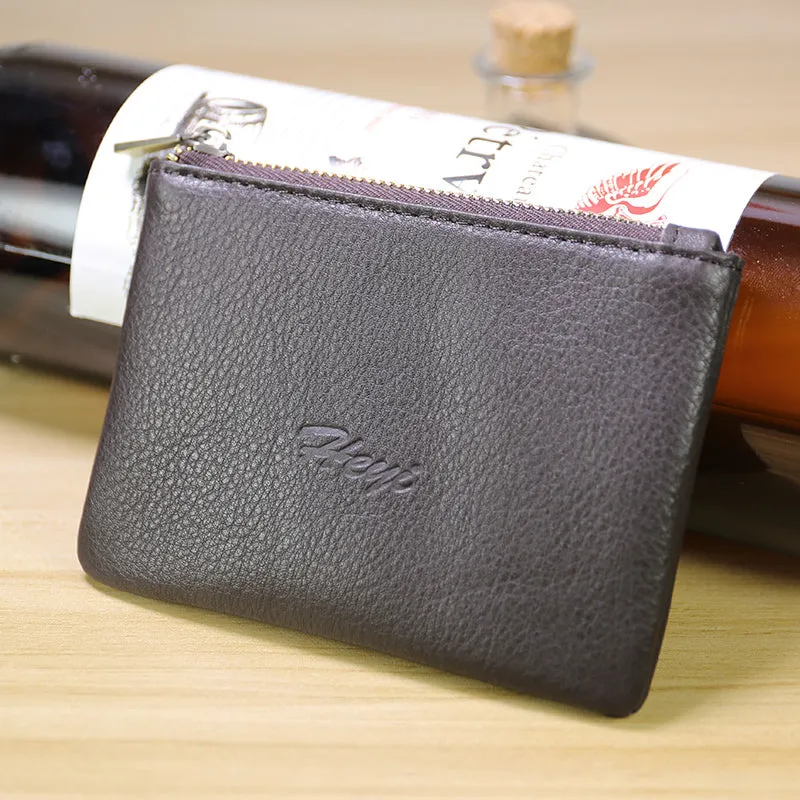 Cute Women Navy Leather Mini Zip Coin Wallet Change Wallet Zipper Change Wallet For Women