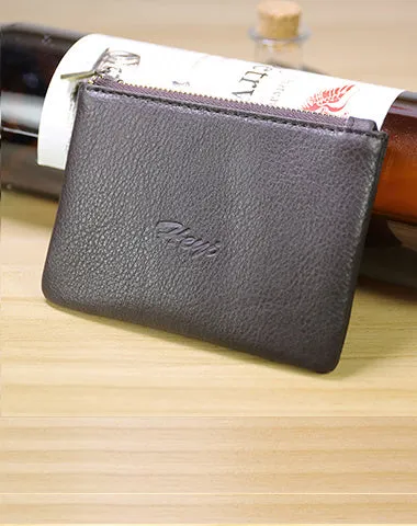 Cute Women Navy Leather Mini Zip Coin Wallet Change Wallet Zipper Change Wallet For Women