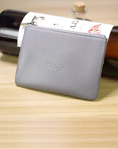 Cute Women Navy Leather Mini Zip Coin Wallet Change Wallet Zipper Change Wallet For Women