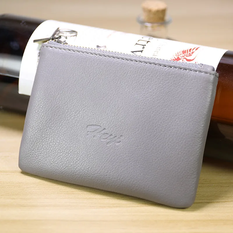 Cute Women Navy Leather Mini Zip Coin Wallet Change Wallet Zipper Change Wallet For Women
