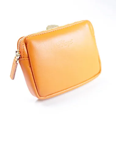 Cute Women Red Leather Mini Zip Billfold Wallet Coin Wallet Small Zip Change Wallets For Women