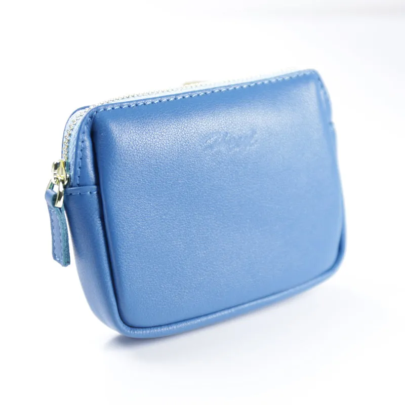 Cute Women Red Leather Mini Zip Billfold Wallet Coin Wallet Small Zip Change Wallets For Women