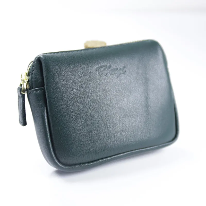 Cute Women Red Leather Mini Zip Billfold Wallet Coin Wallet Small Zip Change Wallets For Women