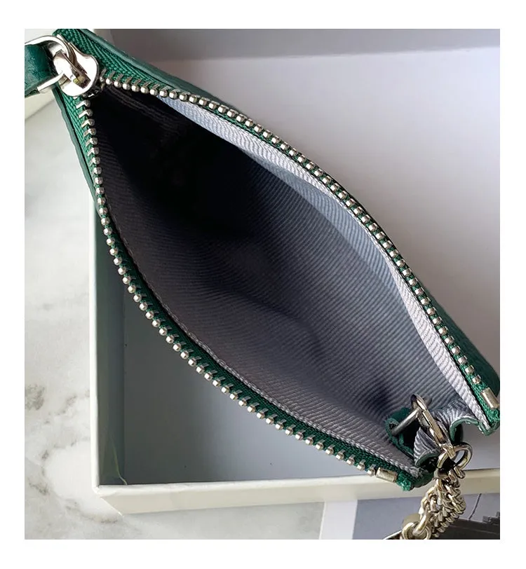 Cute Women Red Leather Small Change Wallet Keychain with Wallet Zipper Coin Wallet For Women