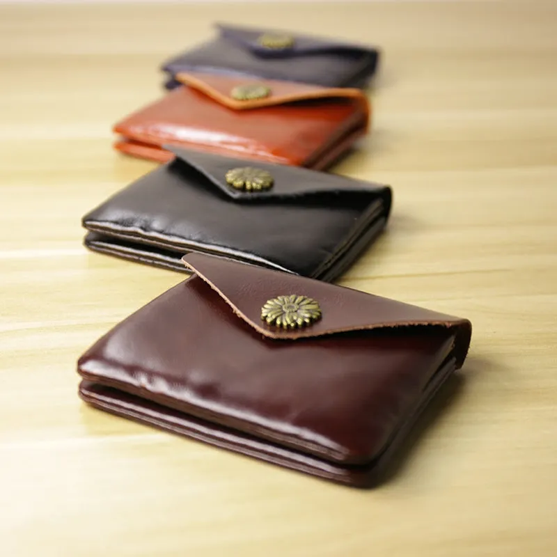 Cute Women Sunflower Coffee Leather Mini Billfold Wallet Coin Wallets Slim Change Wallets For Women