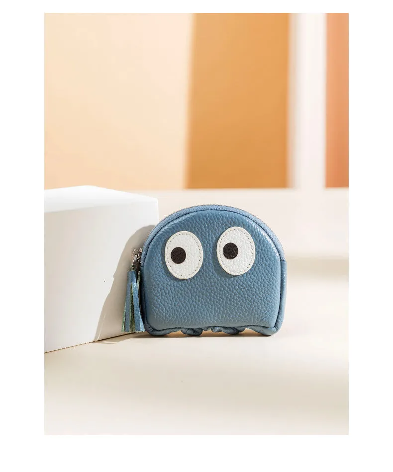 Cutest Women Leather Pac-Man Coin Wallet Small Keychain with Wallet Change Wallet For Women