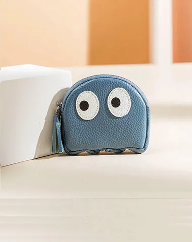 Cutest Women Pink Leather Pac-Man Coin Wallet Small Keychain with Wallet Change Wallet For Women