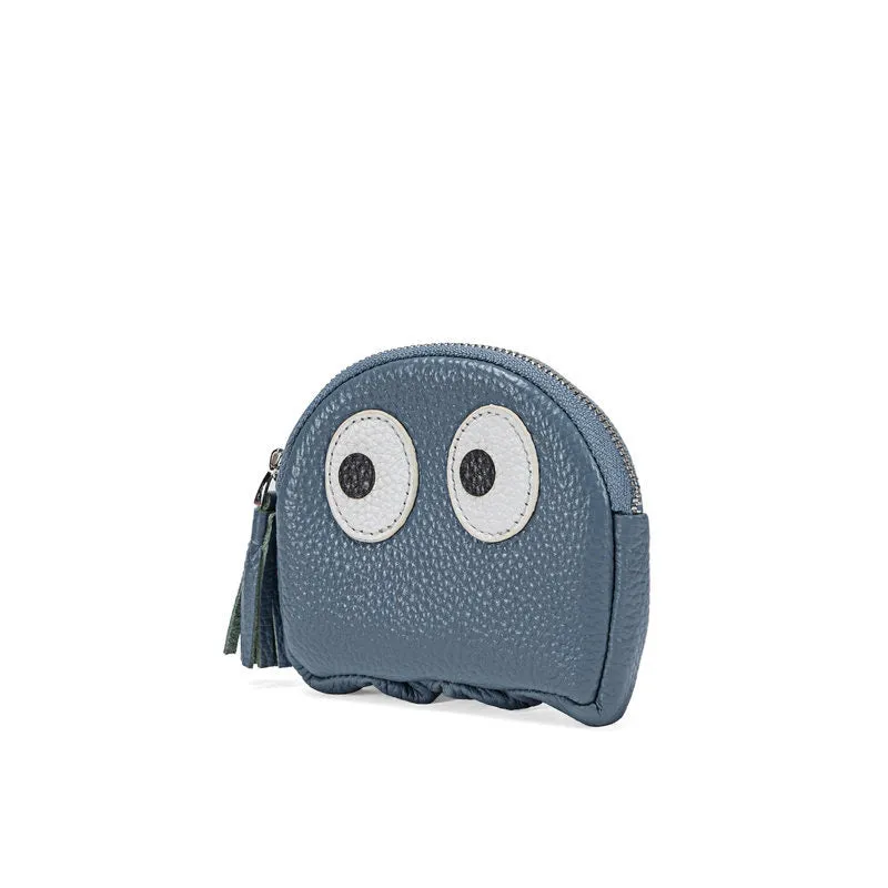 Cutest Women Pink Leather Pac-Man Coin Wallet Small Keychain with Wallet Change Wallet For Women
