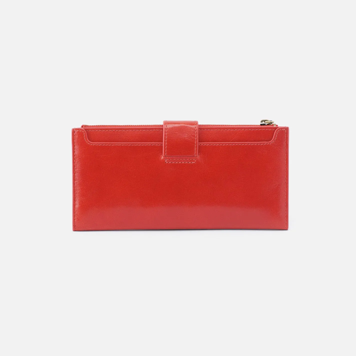 Dunn Continental Wallet In Polished Leather - Grenadine