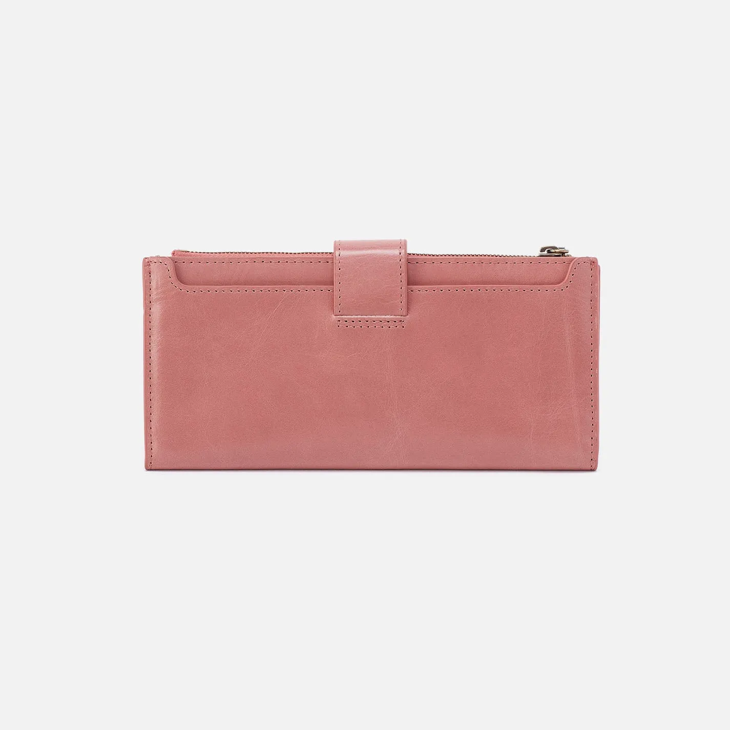 Dunn Continental Wallet In Polished Leather - Rose