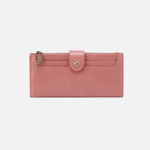 Dunn Continental Wallet In Polished Leather - Rose