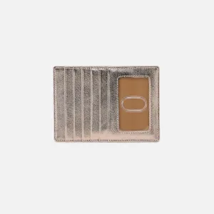 Euro Slide Card Case In Metallic Leather - Cameo Quartz