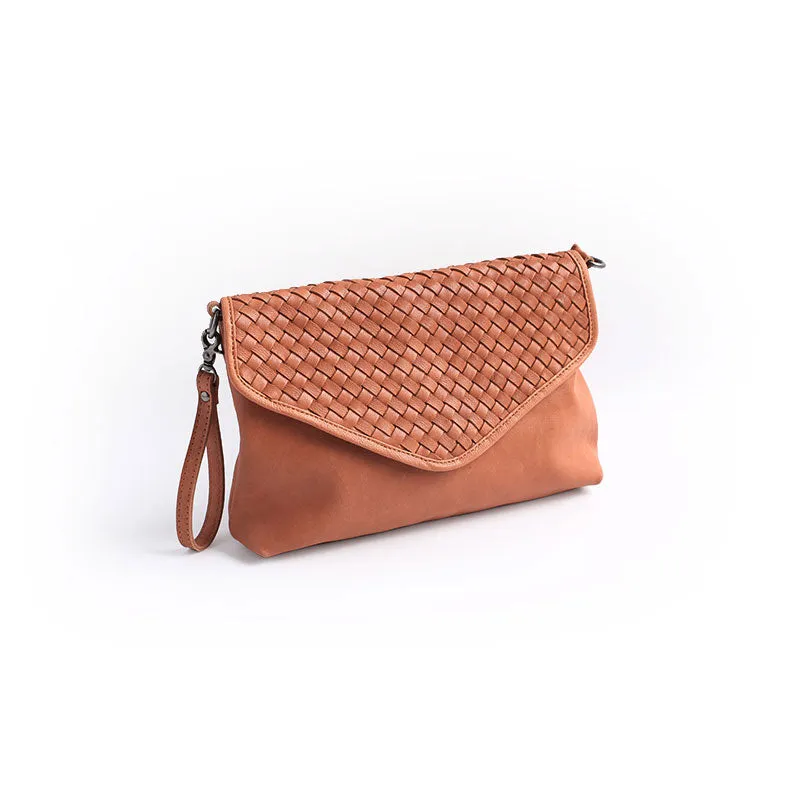 Fashion WOMENs Braided LEATHER Large Wristlet Purse Shoulder Bag Purse FOR WOMEN