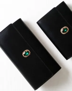 Genuine leather bifold Cute billfold clutch purse long wallet purse clutch women