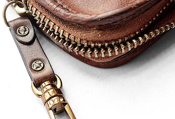 Genuine leather billfold wallet leather men billfold vintage key wallet for men