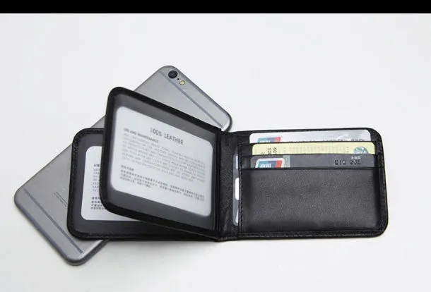 Genuine Leather Cute billfold Slim Wallet License Card Holder Wallet Purse For Women Girl