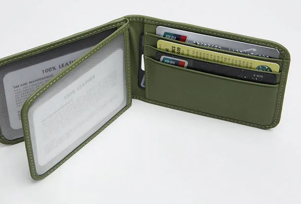 Genuine Leather Cute billfold Slim Wallet License Card Holder Wallet Purse For Women Girl