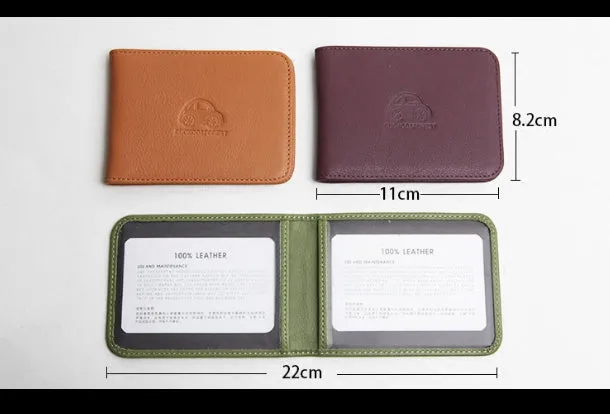 Genuine Leather Cute billfold Slim Wallet License Card Holder Wallet Purse For Women Girl