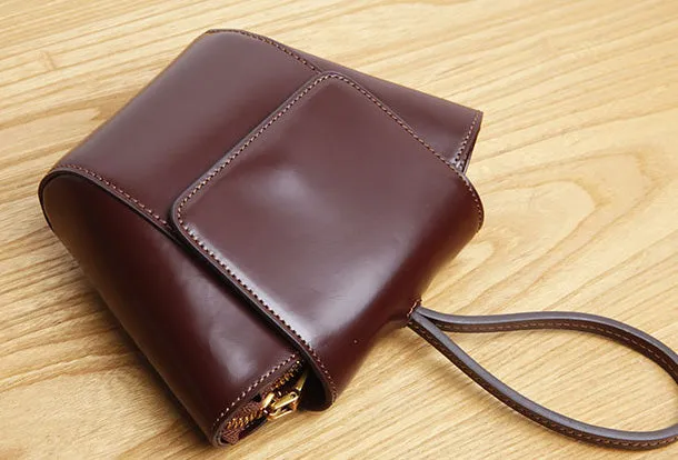 Genuine Leather Cute Crossbody Bag Clutch Wristlet Bag Shoulder Bag Women Leather Purse