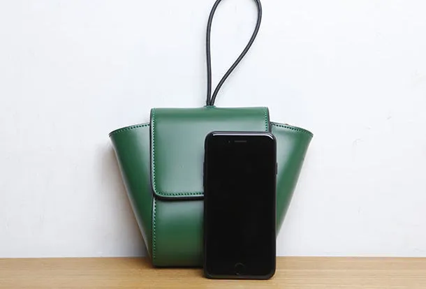 Genuine Leather Cute Crossbody Bag Clutch Wristlet Bag Shoulder Bag Women Leather Purse