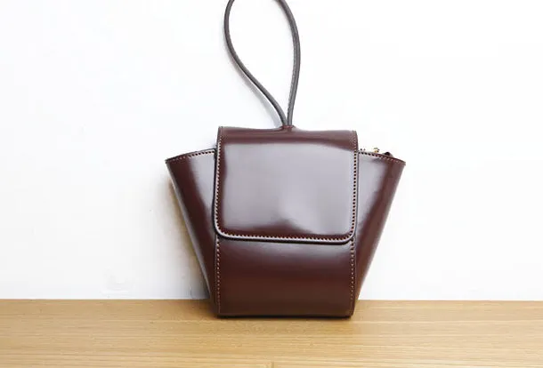 Genuine Leather Cute Crossbody Bag Clutch Wristlet Bag Shoulder Bag Women Leather Purse