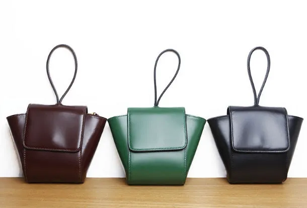 Genuine Leather Cute Crossbody Bag Clutch Wristlet Bag Shoulder Bag Women Leather Purse