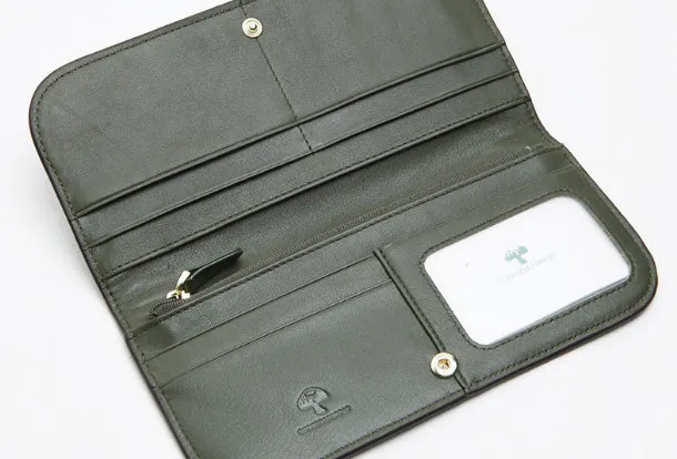 Genuine Leather Cute Long Slim Wallet Clutch Passport Wallet Purse For Women Girl