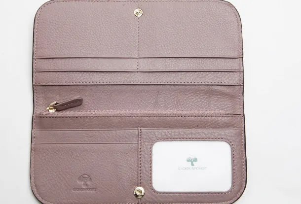 Genuine Leather Cute Long Slim Wallet Clutch Passport Wallet Purse For Women Girl