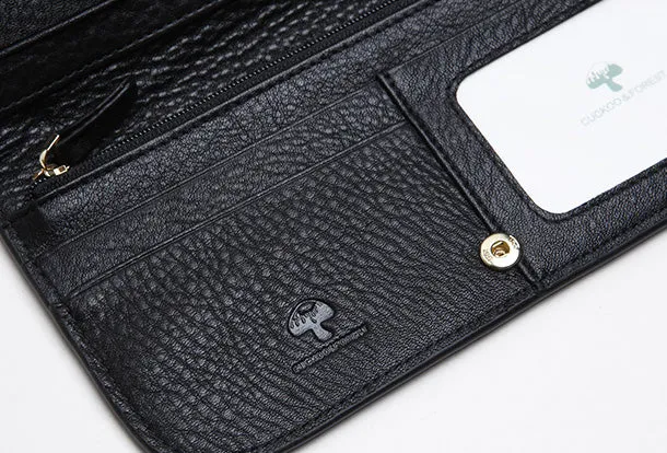 Genuine Leather Cute Long Slim Wallet Clutch Passport Wallet Purse For Women Girl