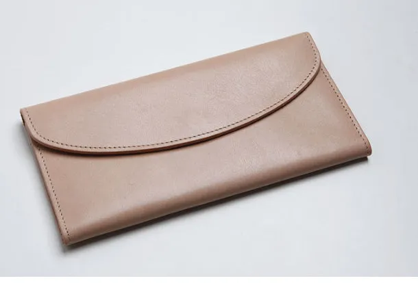 Genuine Leather Cute Long Slim Wallet Trifold Clutch Passport Wallet Purse For Women Girl